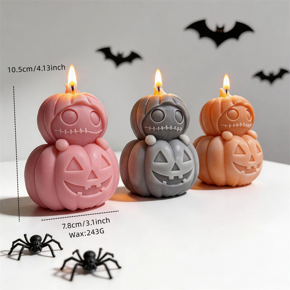 Stacked Pumpkin Silicone Candle Mold for Halloween