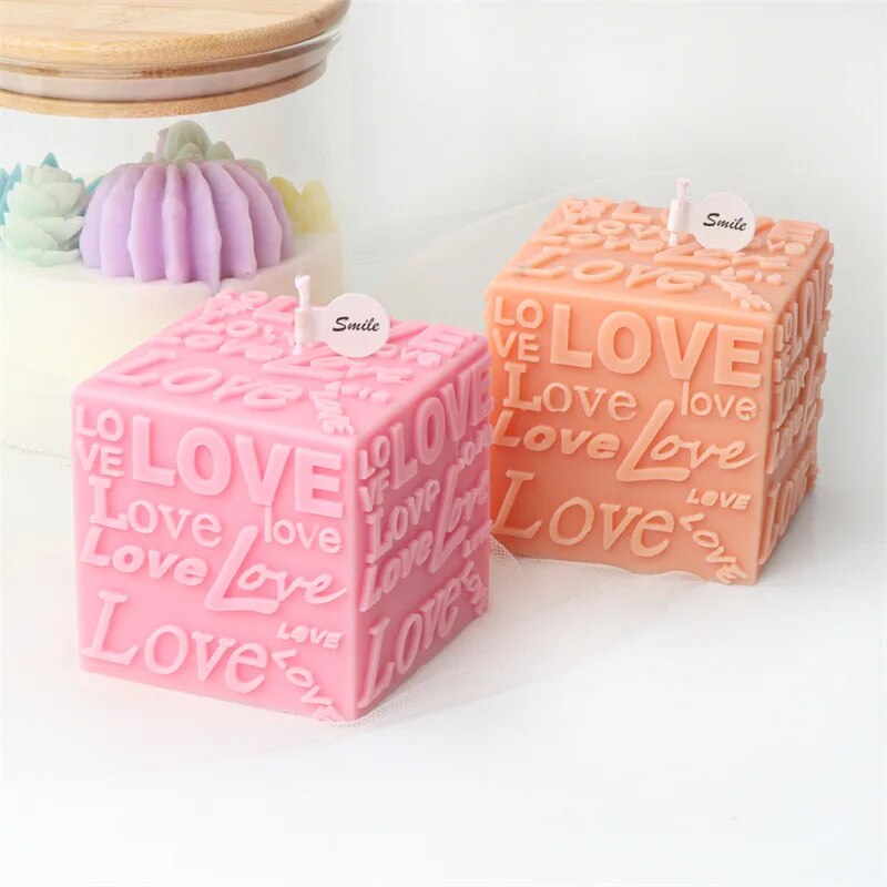 LOVE Cube & Cylindrical Candles Mold