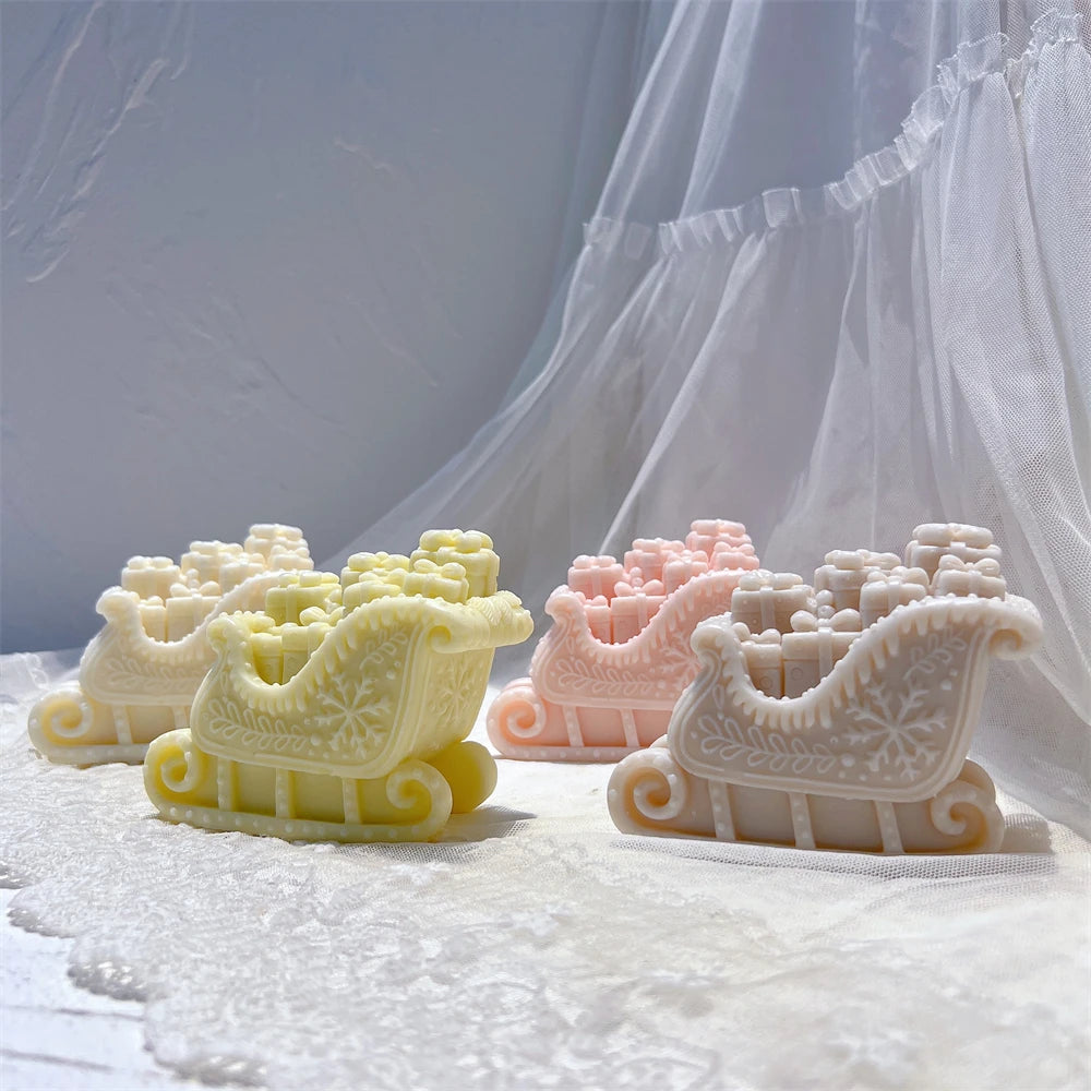 Christmas Santa’s Sleigh Silicone Candle Mold