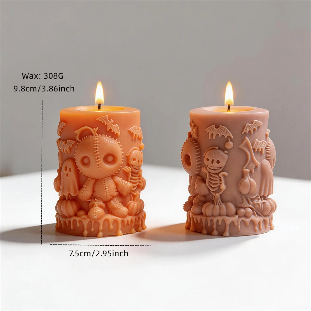 Haunted Pillar Silicone Candle Mold for Halloween