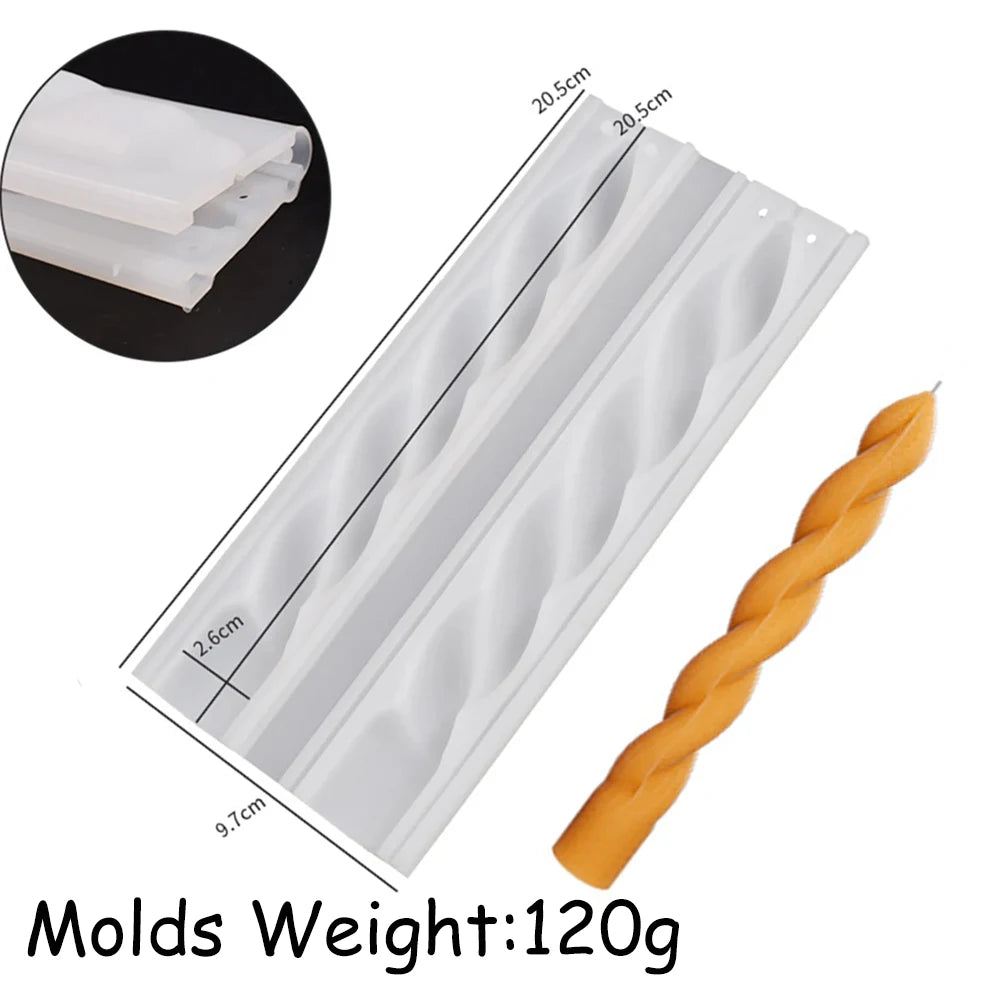 Spiral Twist Long Rod Candle Mold