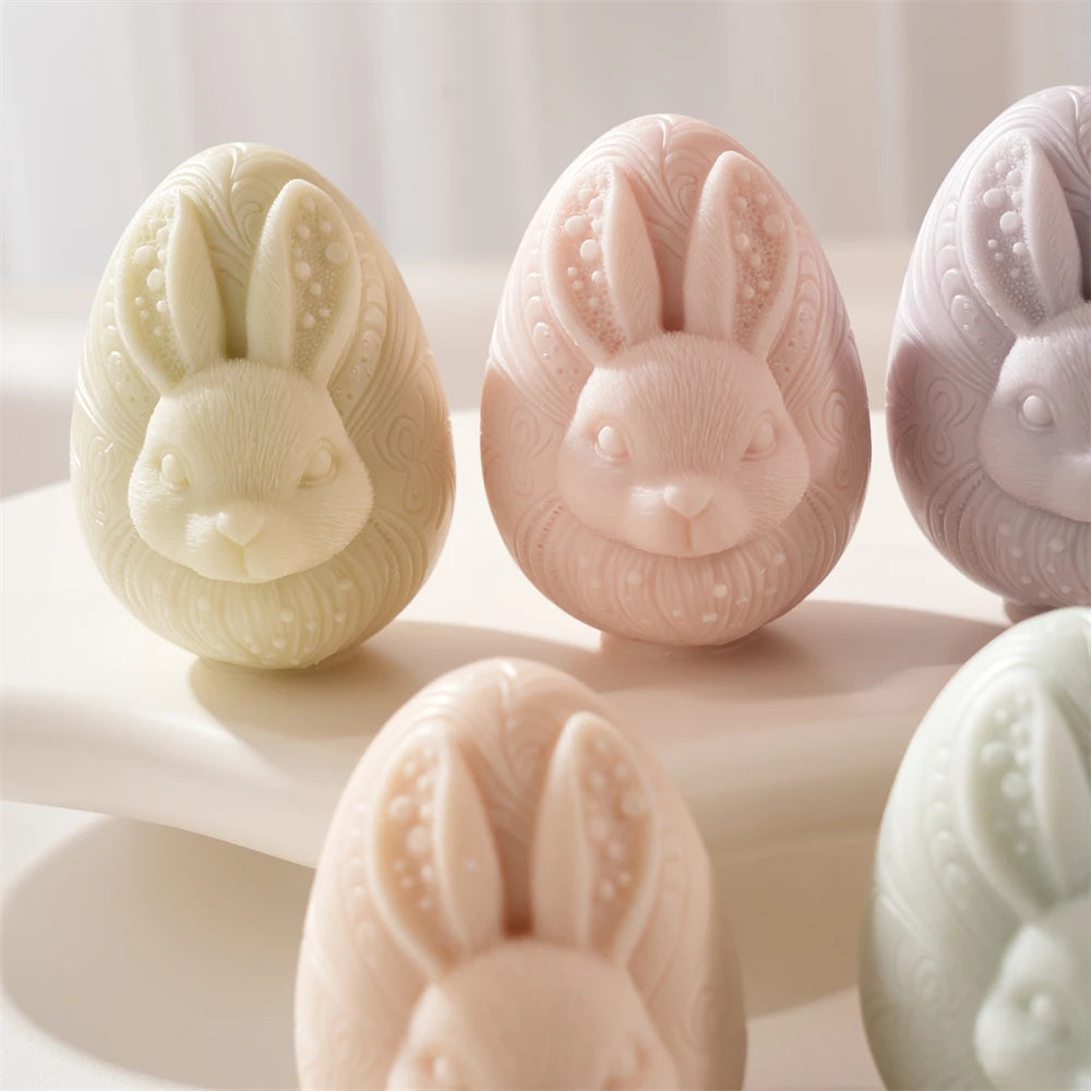 Easter Egg Rabbit Candle Silicone Mold DIY Craft