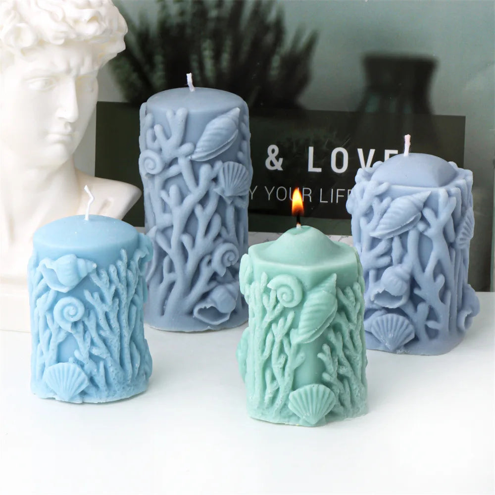 Coral Pillar Candle Silicone Mold