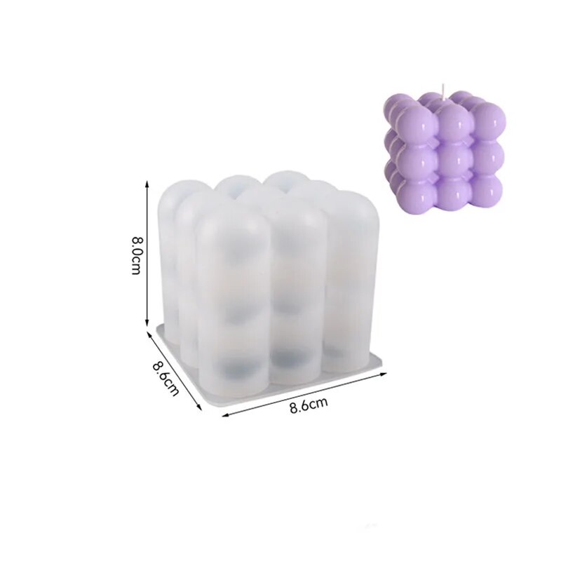 Multi Size Bubble Cube Candle Mold