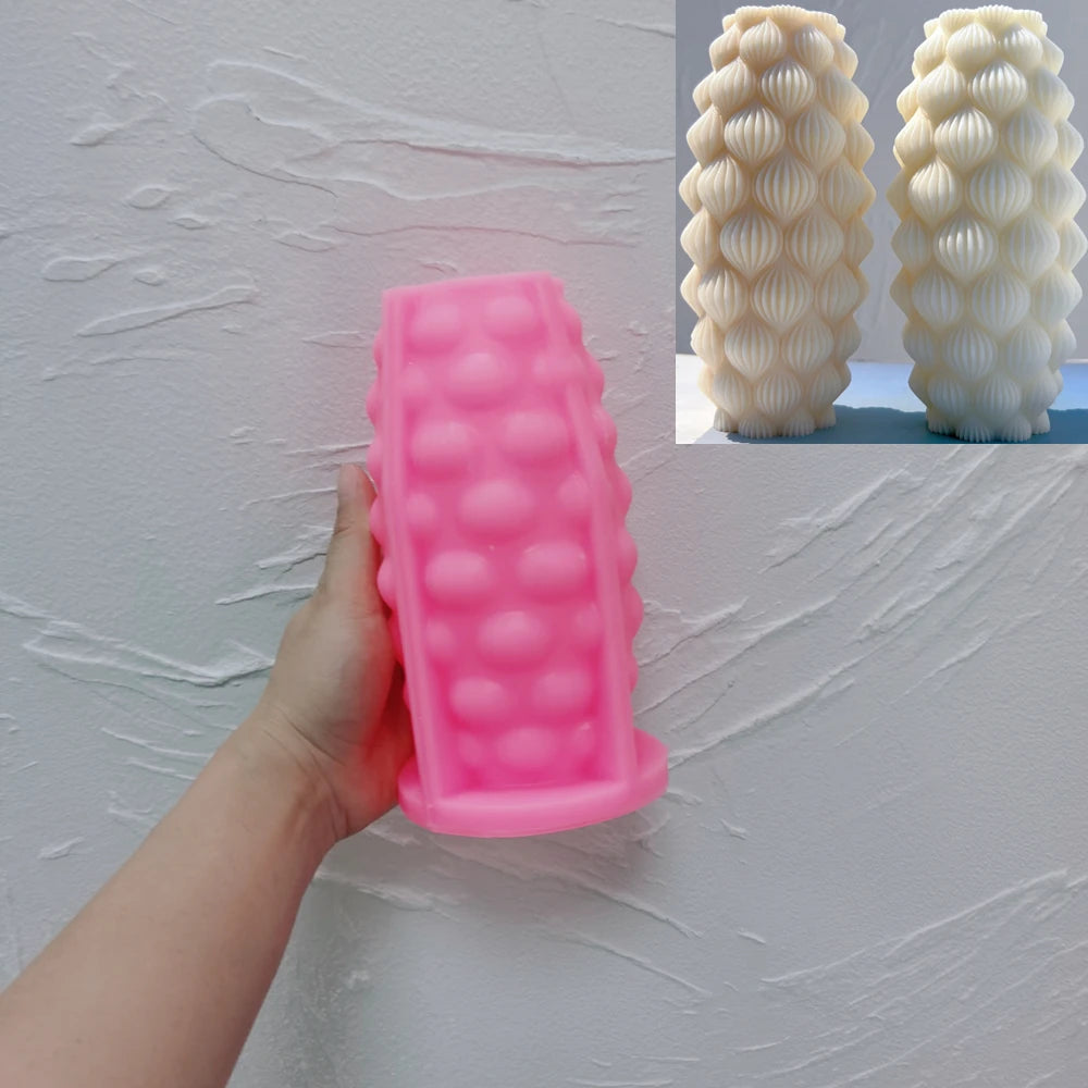 Ribbed Pillar Raindrop Candle Mold