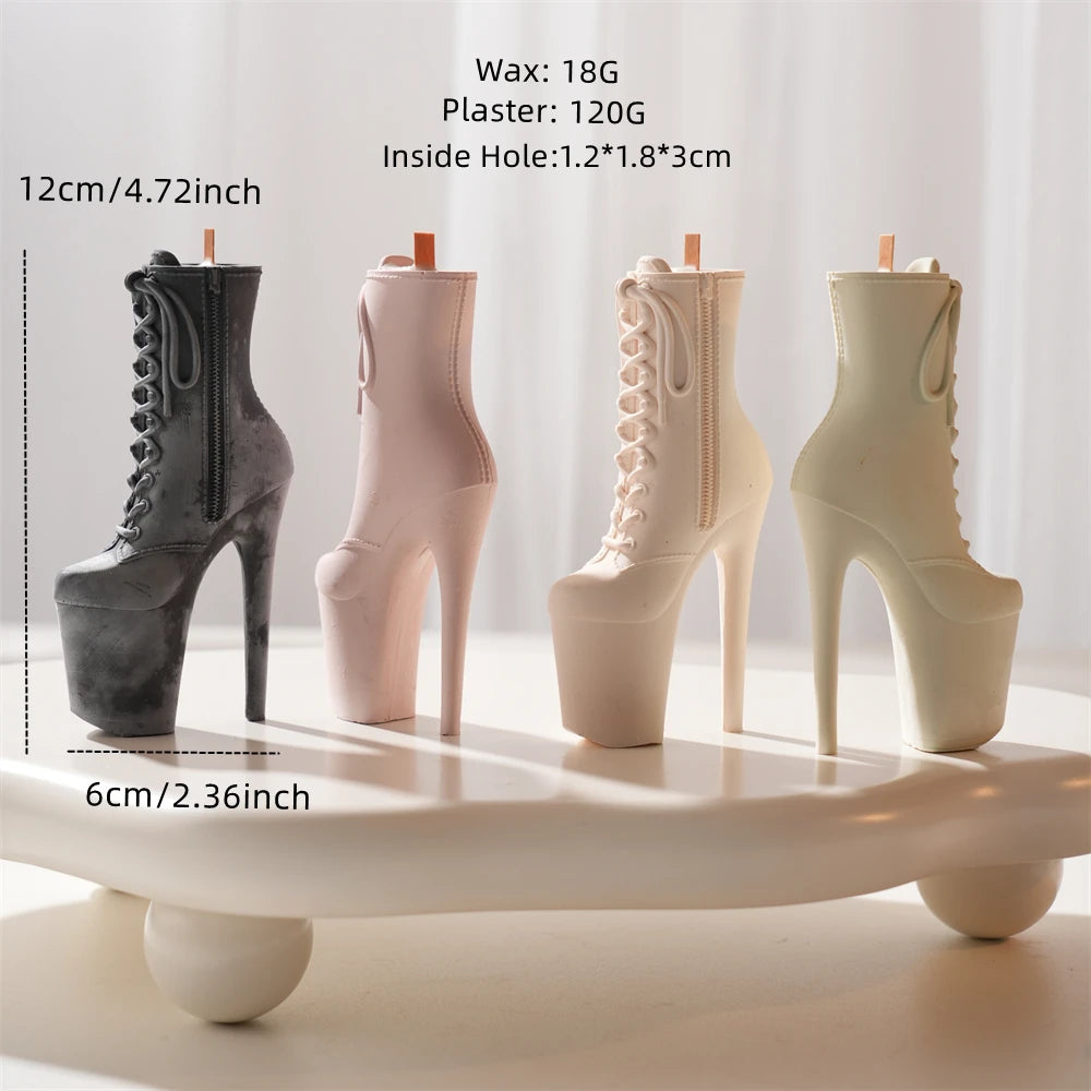 High Heel Boot Concrete Candle Vessel Silicone Mold