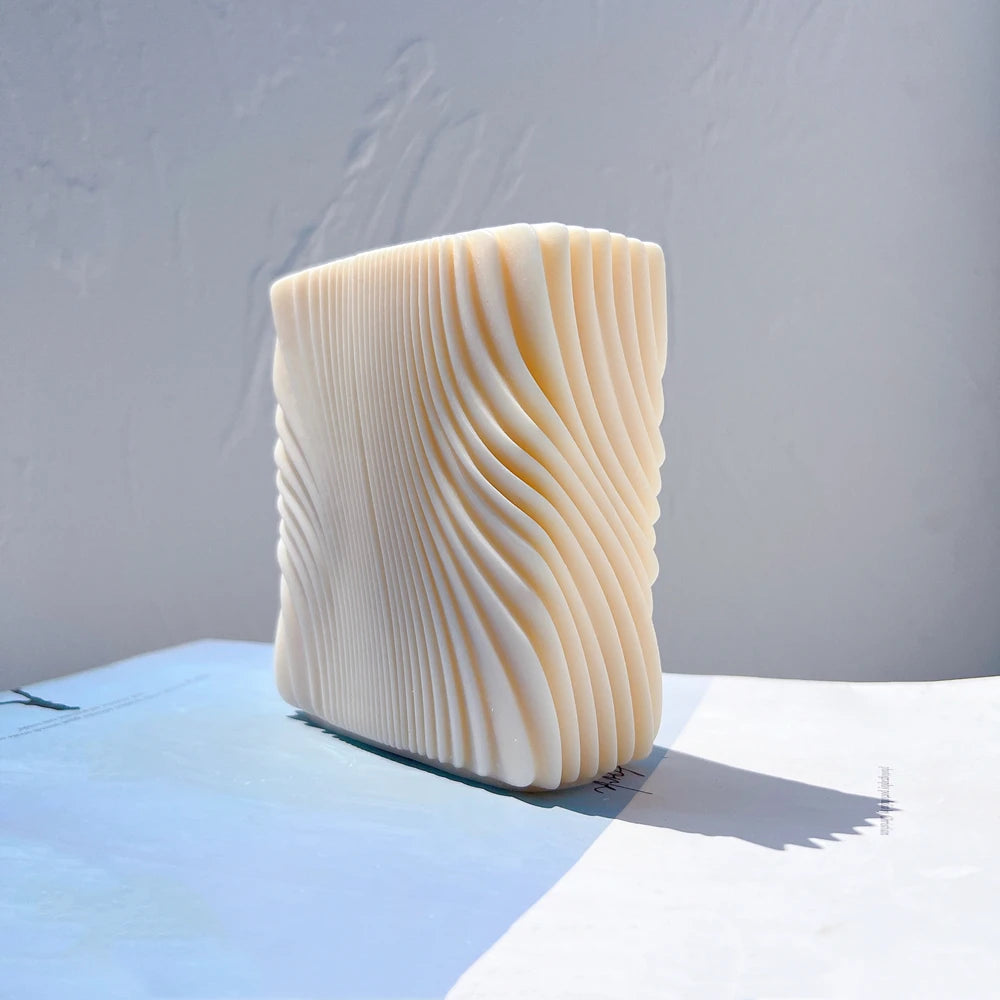 Block Square Swirl Candle Mold