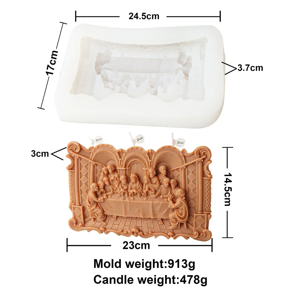 Jesus Last Supper Silicone Candle Mold
