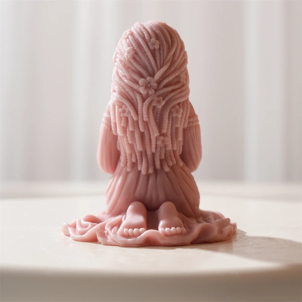 Prayer Women Statue Candle Silicone Mold for Wax