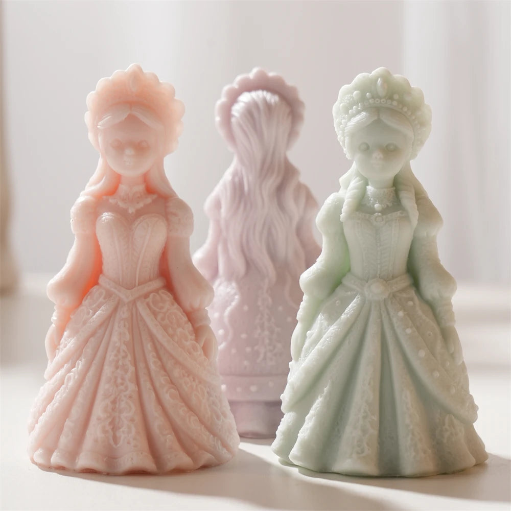 3D Crown Girl Silicone Candle Mold