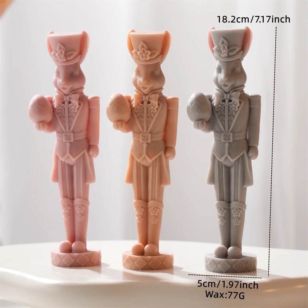 3D Nutcracker Bunny Silicone Candle Mold