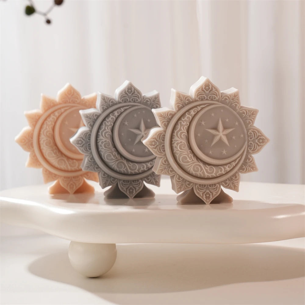 Flower Moon Ramadan Kareem Candle Silicone Mold DIY