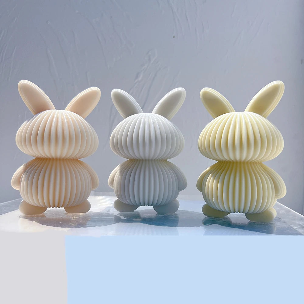 Ribbed Bear & Rabbit Candle Mold