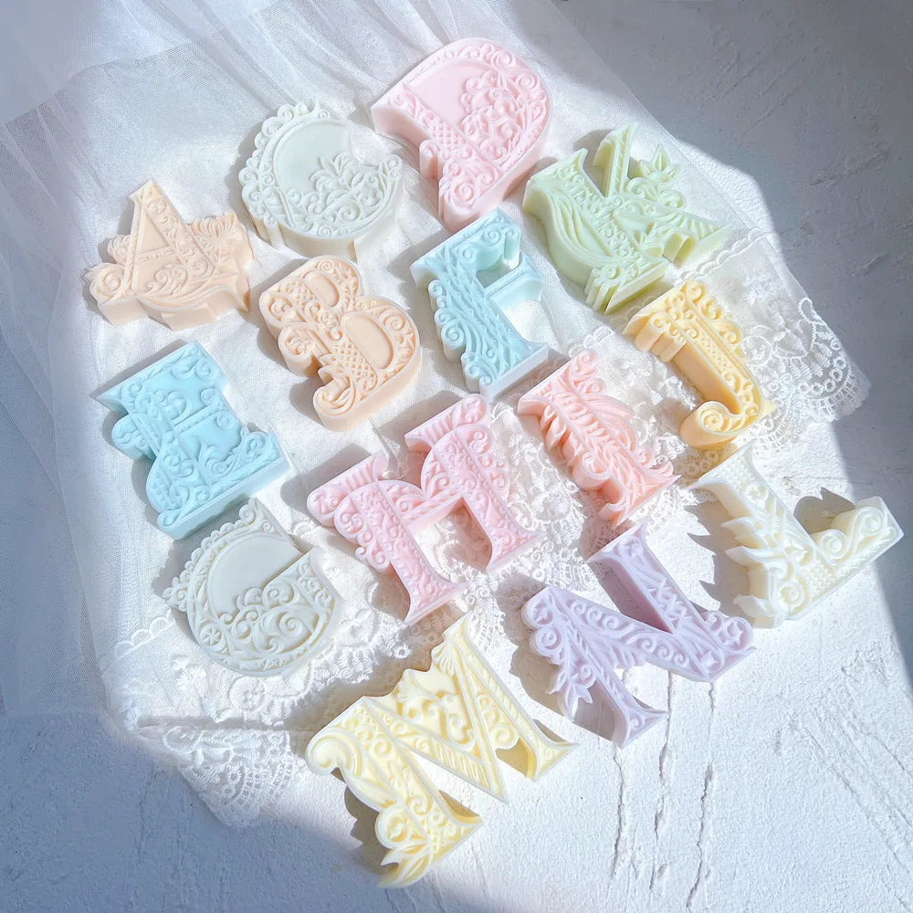 Floral Alphabet Candle Molds