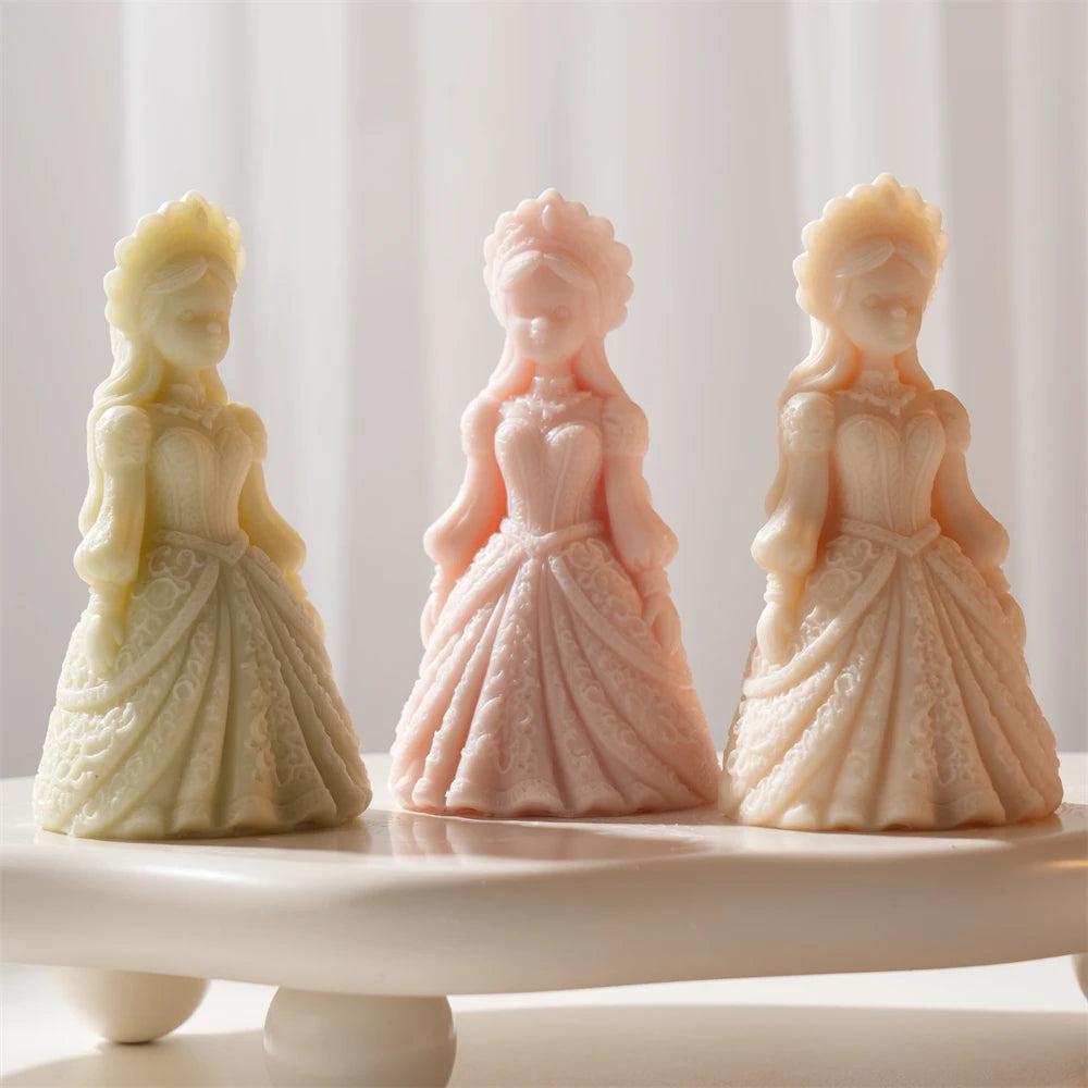 3D Crown Girl Silicone Candle Mold
