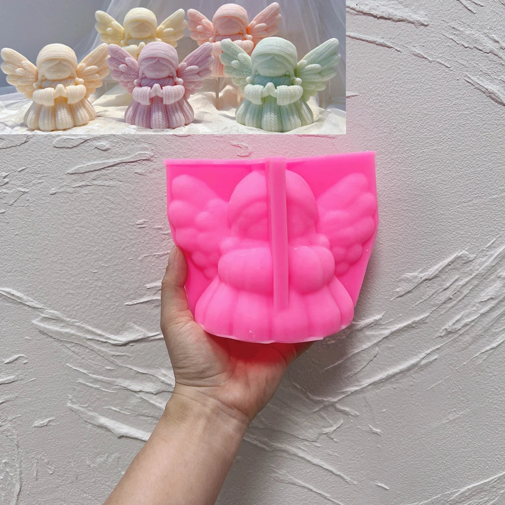 Knitted Prayer Angel Candle Silicone Mold