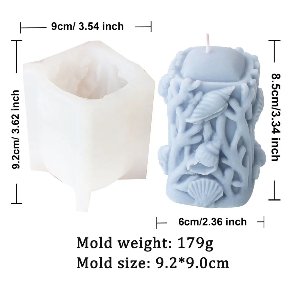 Coral Pillar Candle Silicone Mold