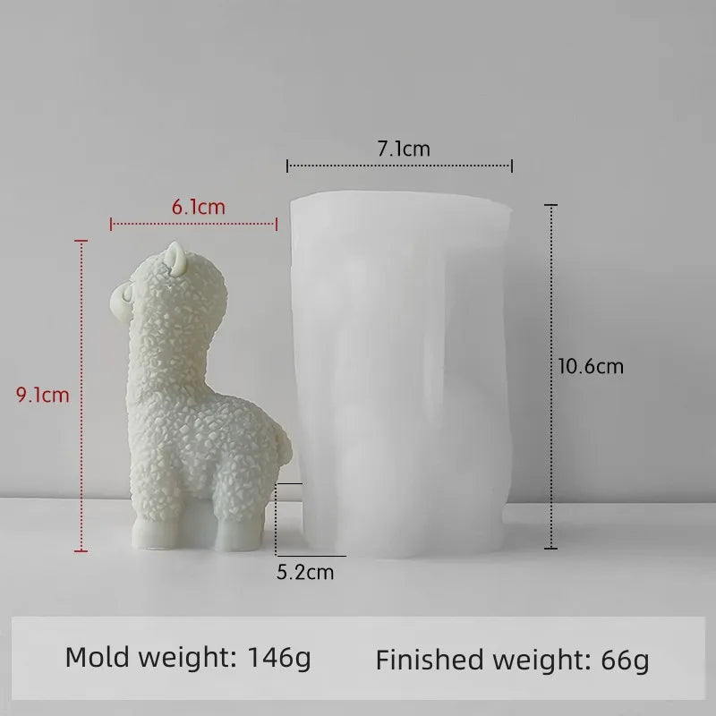 Alpaca Candle Mold Silicone