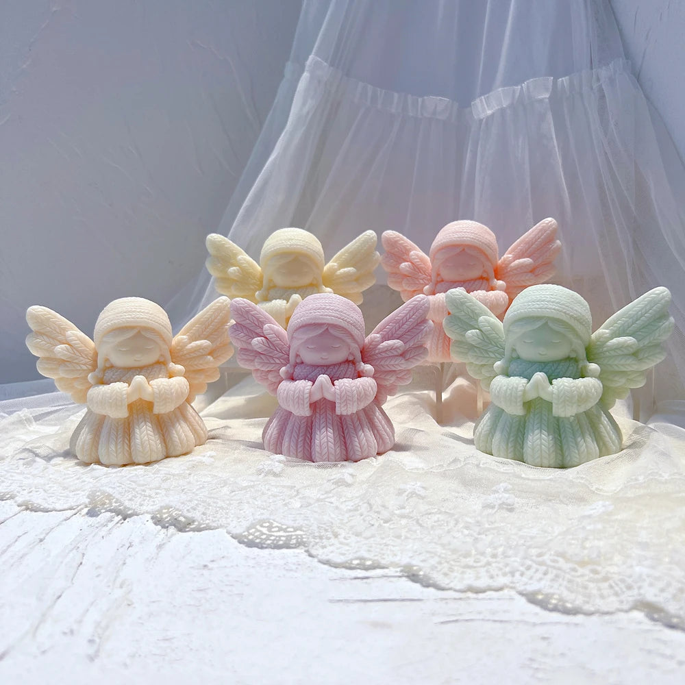 Knitted Prayer Angel Candle Silicone Mold
