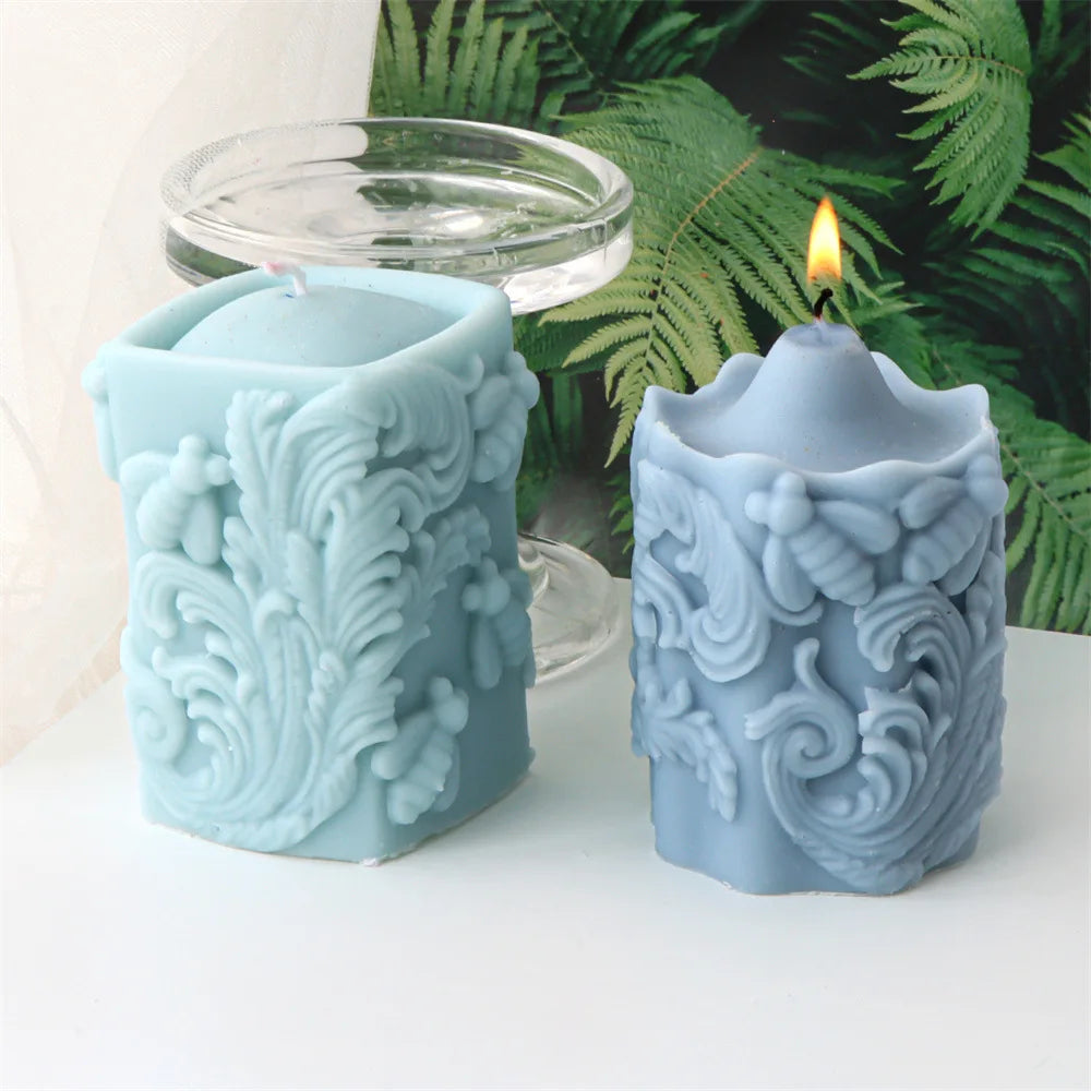 Honey Bee Blossom Pillar Candle Mold