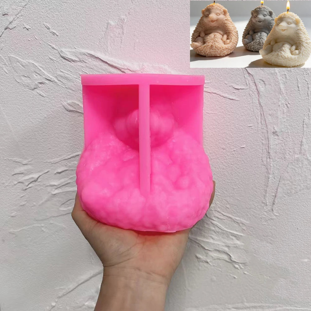 Sitting Hedgehog Silicone Candle Mold for Home Decor