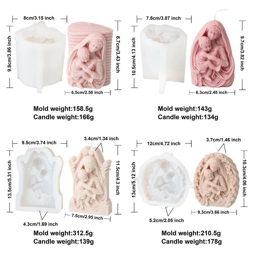 Madonna and Child Silicone Candle Mold