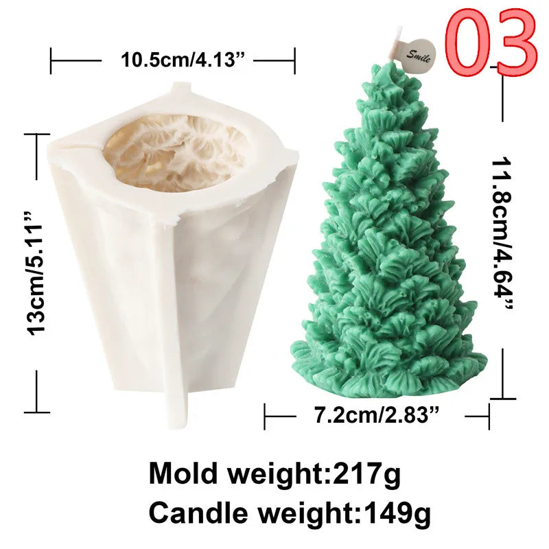 Enchanted Forest Christmas Tree Candle Molds