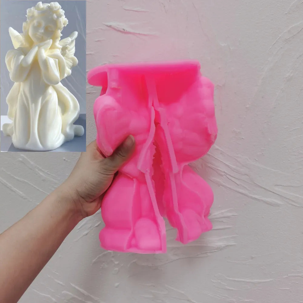 Cherub Praying Peace Angel Candle Mold Silicone