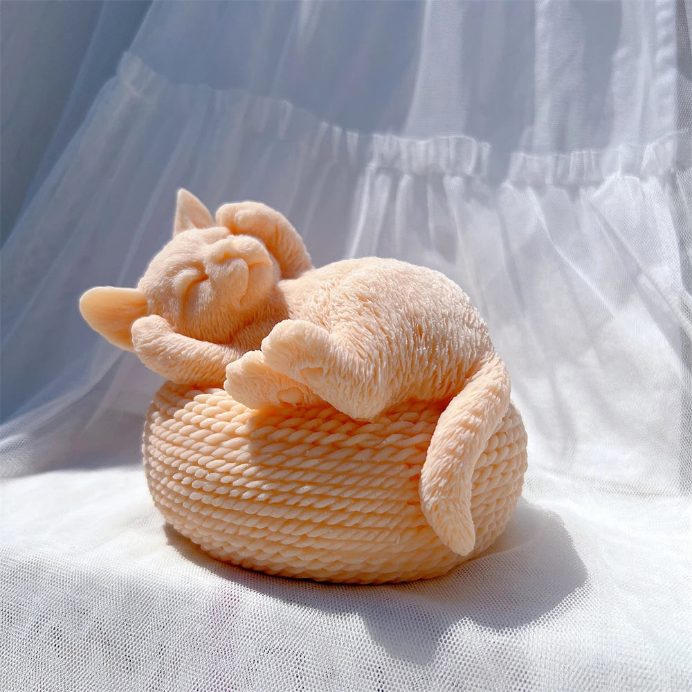 Cute Cat Statue Silicone Candle Mold