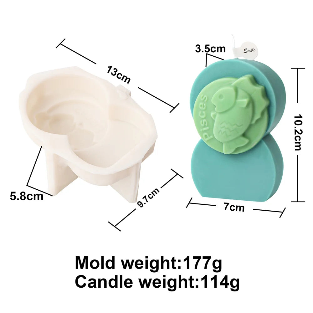 Astrology Art Craft DIY 12 Constellation Silicone Candle Molds