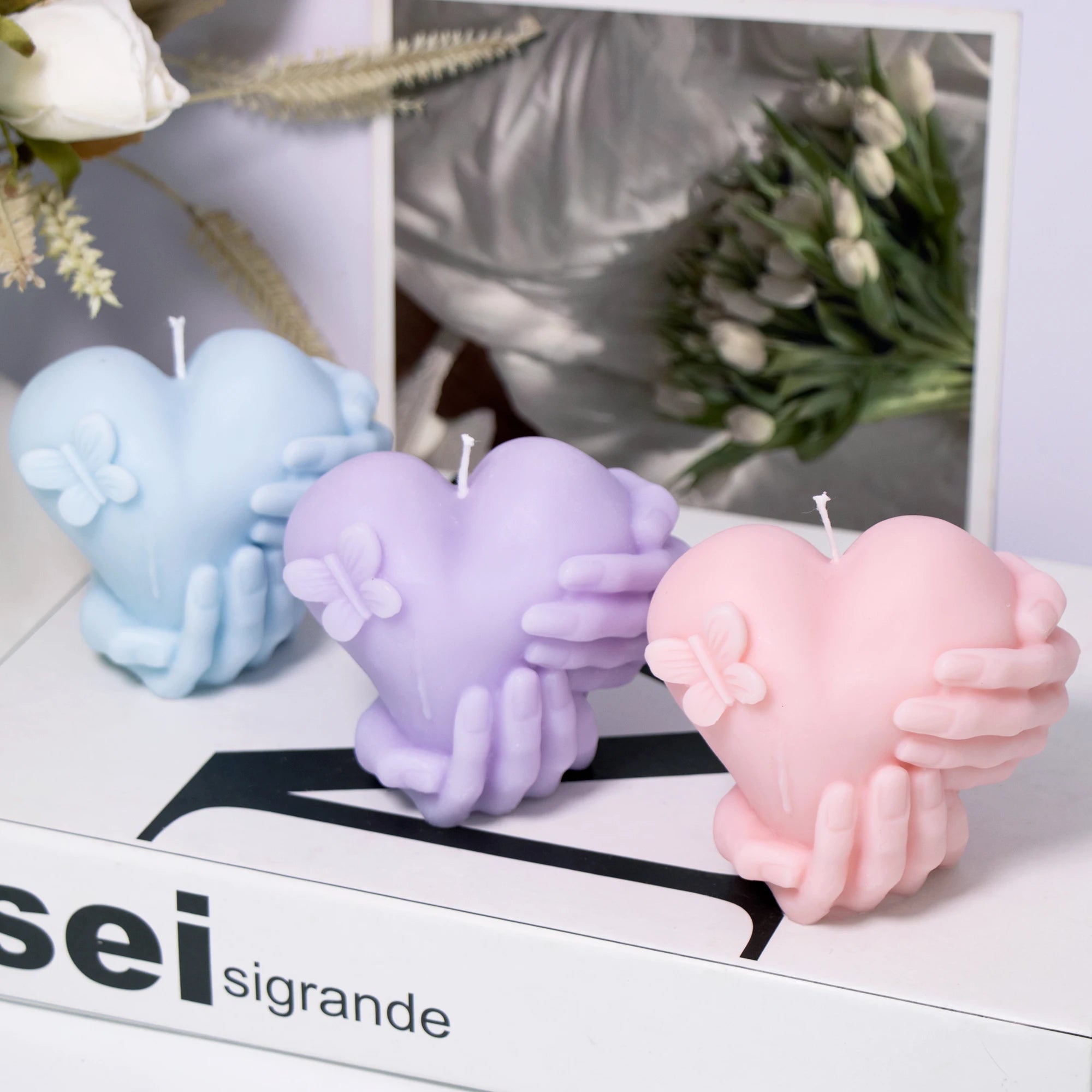 Holding Heart Hand Silicone Candle Mold