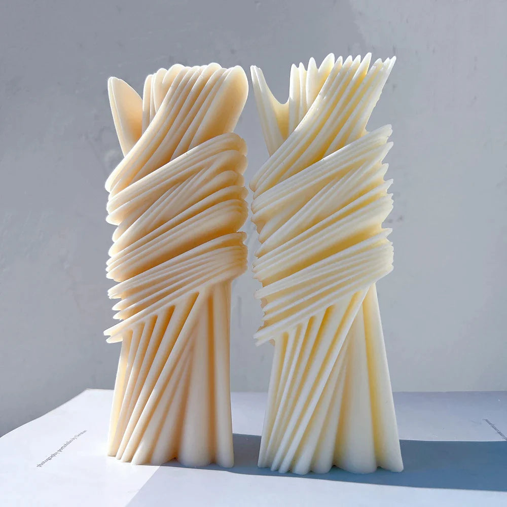 Abstract Geometric Pillar Candle Mold