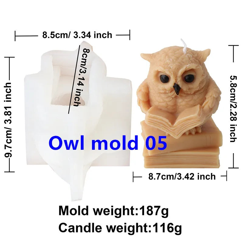 3D Owl Silicone Candle Mold