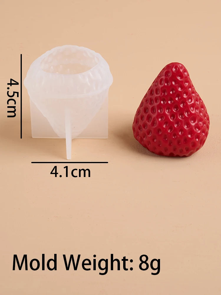 Strawberry Shaped Silicone Candle Mold 4PCS/1PC S/M/L