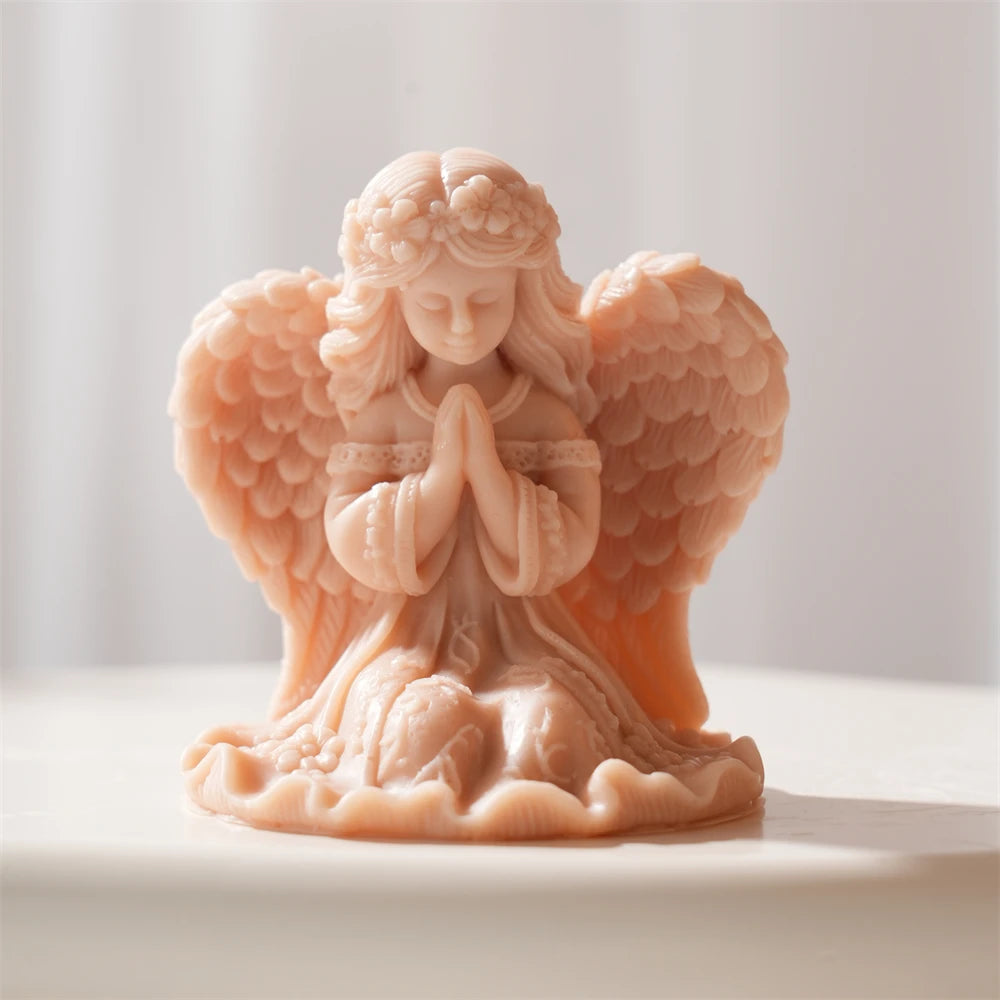 Cute Prayer Angel Candle Silicone Mold for DIY