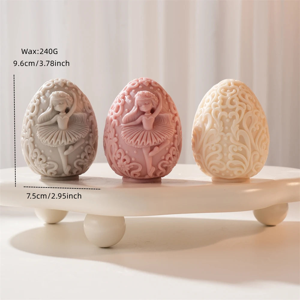 Dancing Girl Egg Candle Silicone Mold for Easter