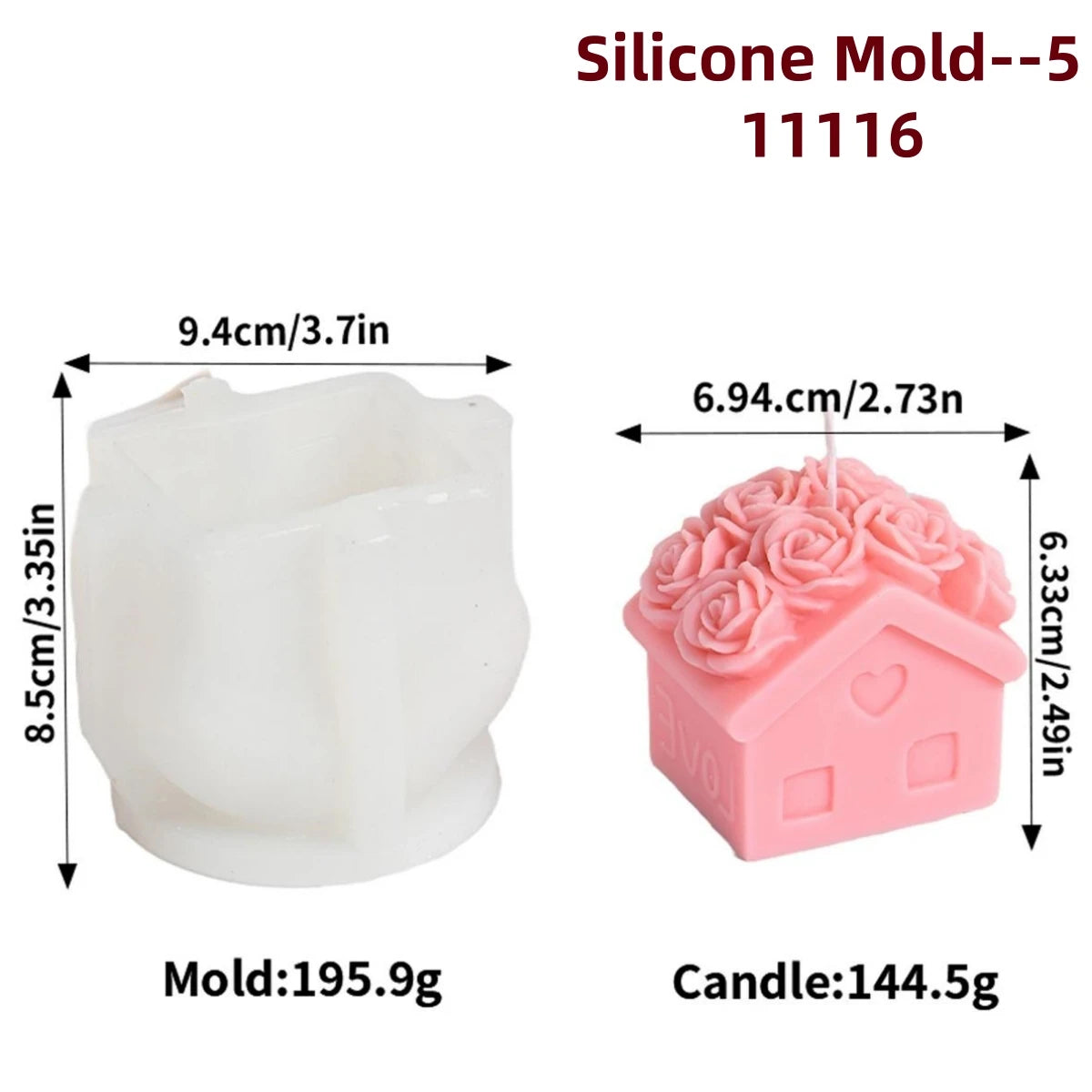 DIY Rose Flower Love Candle Mold