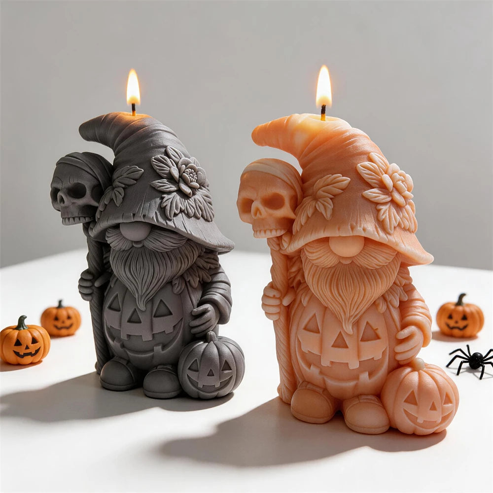 Halloween Pumpkin Gnome Silicone Candle Mold