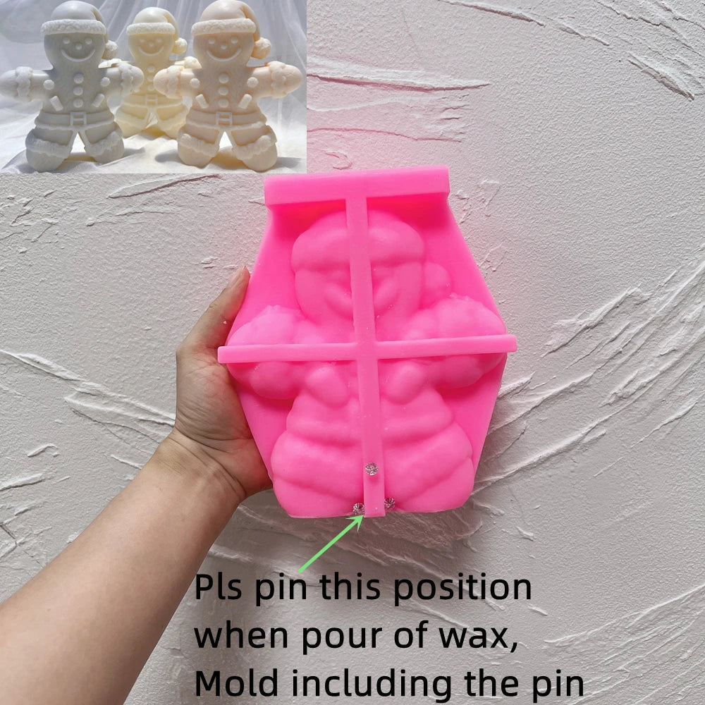 3D Gingerbread Man Silicone Candle Mold