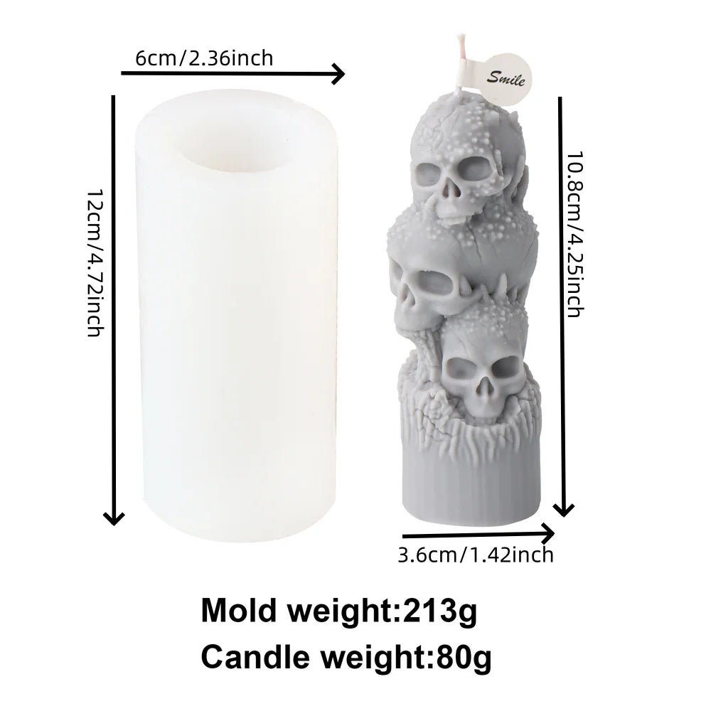 Ghost Fire Skull Silicone Candle Mold