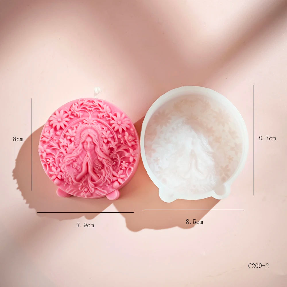 Praying Madonna and Jesus Family Candle Mold