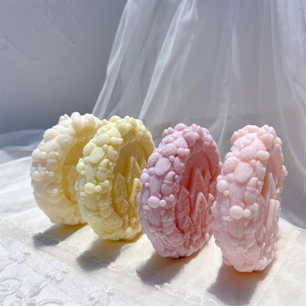 Christmas Wreath Silicone Candle Mold