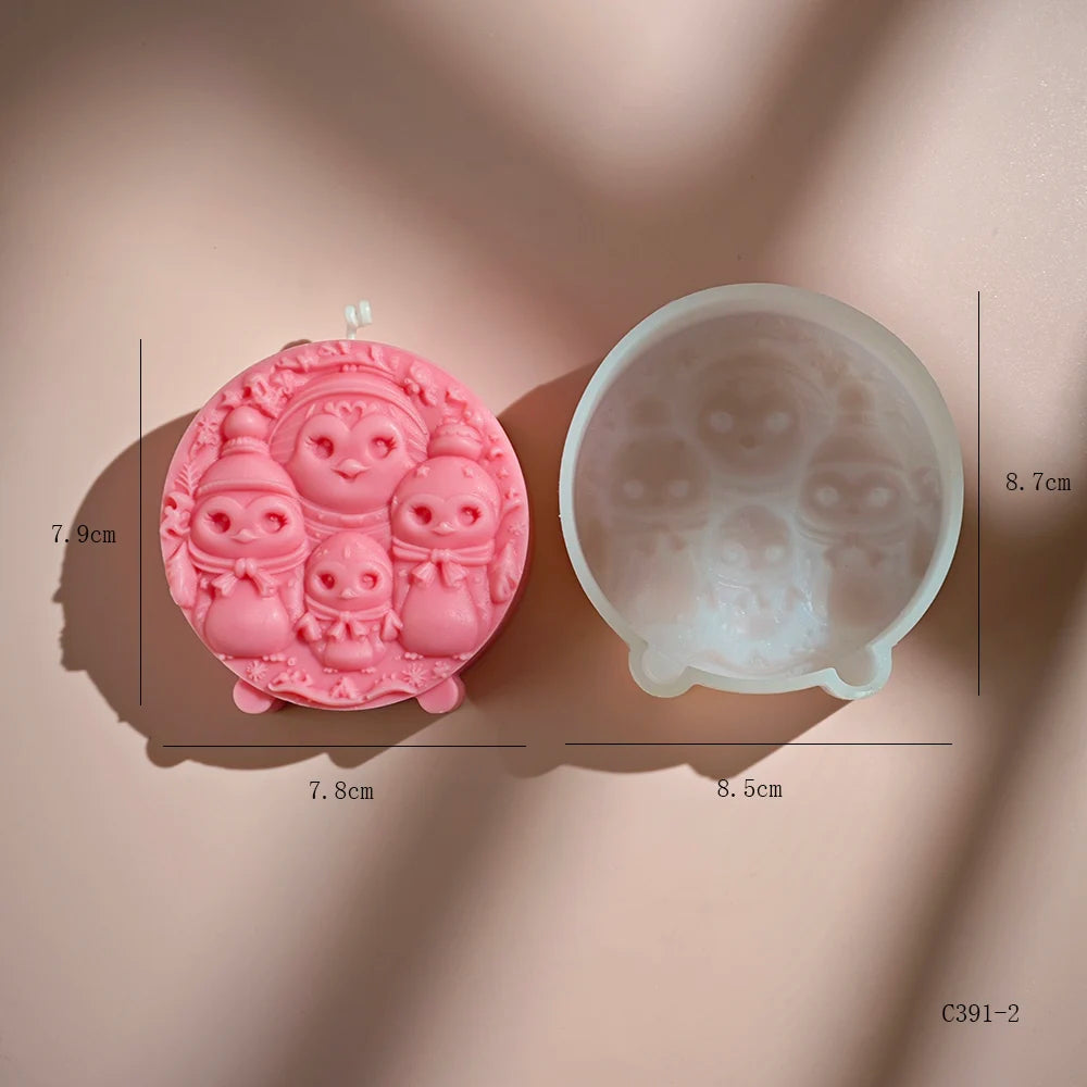 Christmas Snowman Candle Mold