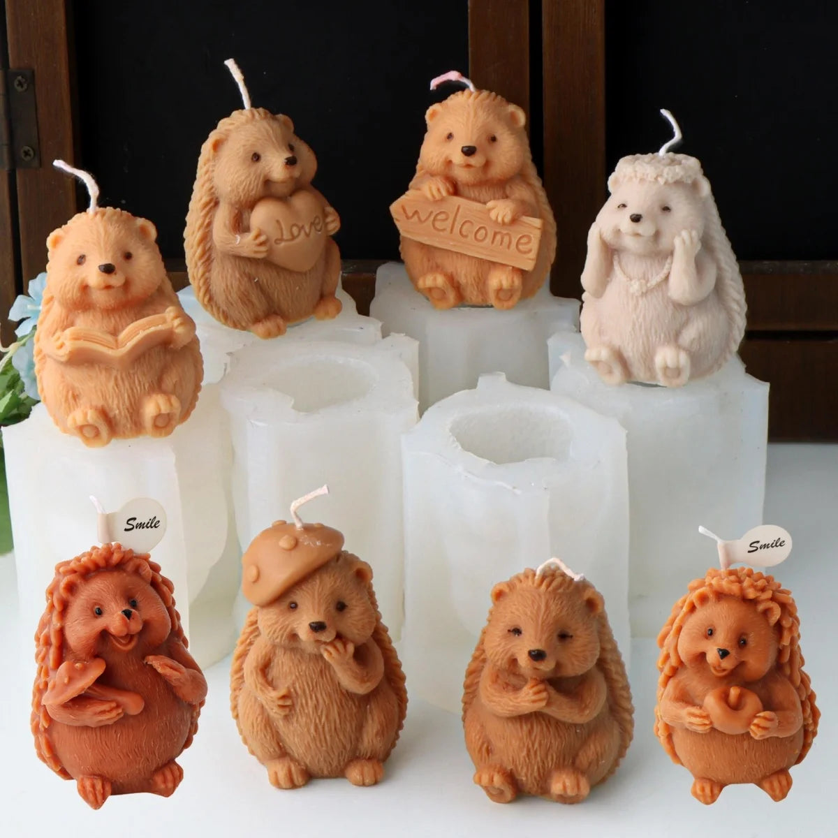 Cute Hedgehog Candle Mold