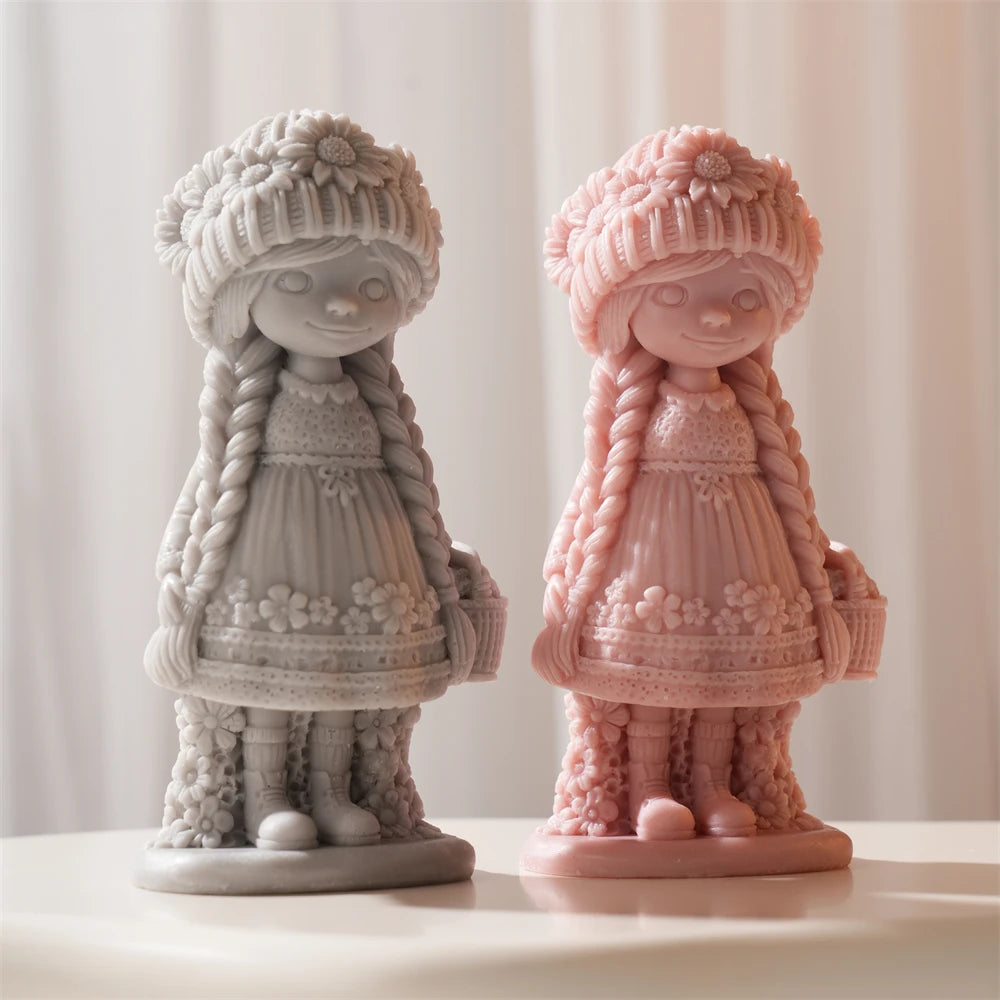 DIY Boho Sunflower Girl Silicone Candle Mold