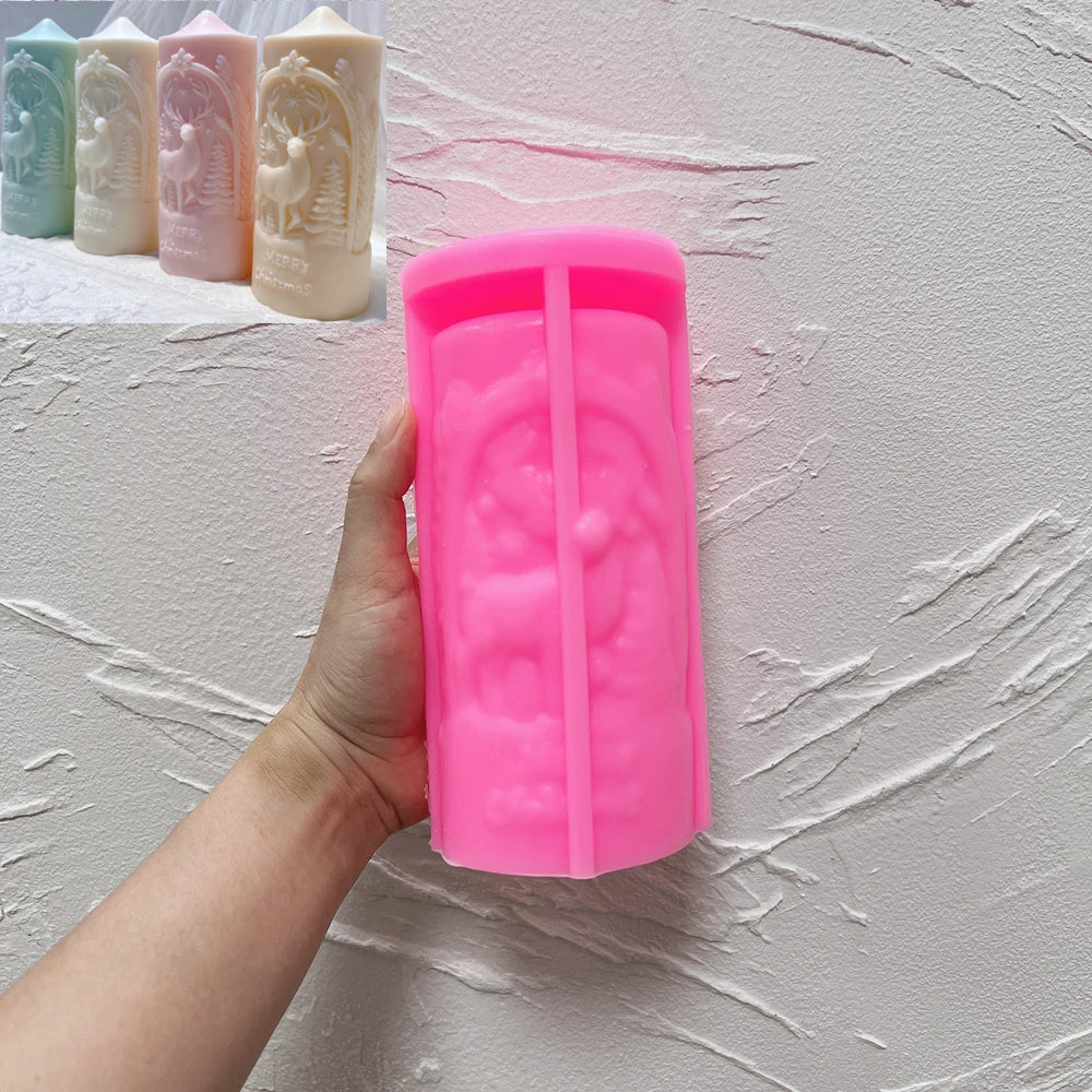 Santa Claus & Christmas Column Silicone Candle Molds