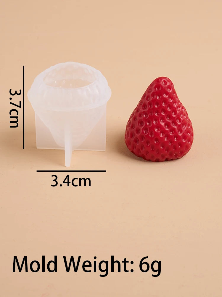 Strawberry Shaped Silicone Candle Mold 4PCS/1PC S/M/L