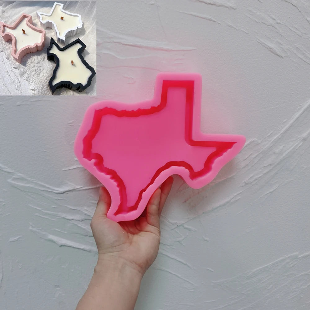 Texas Map Candle Vessel Silicone Mold