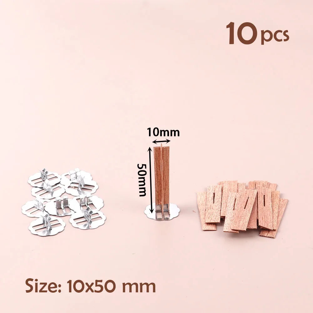 Cross Wooden Candle Wicks with Bases - DIY Supplies