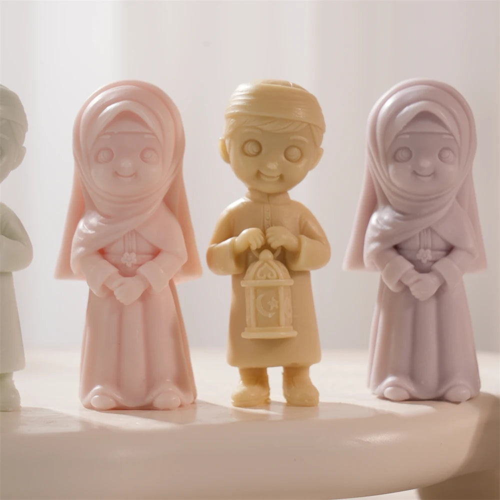 Ramadan Kareem Girl & Boy Figurine Candle Mold